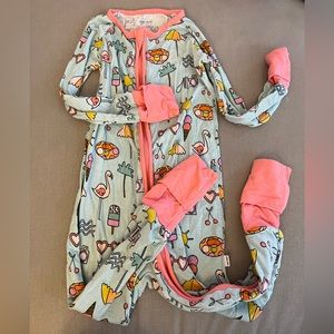 Little sleepies footie one piece two-way zippered pajamas 12-18 months vacation